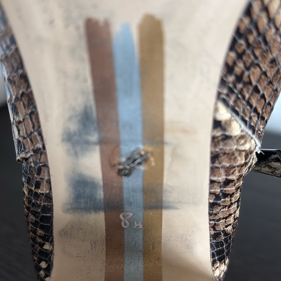 Sam Edelman Brown Snake Print heeled Ankle Boots 8.5M - Picture 13 of 13